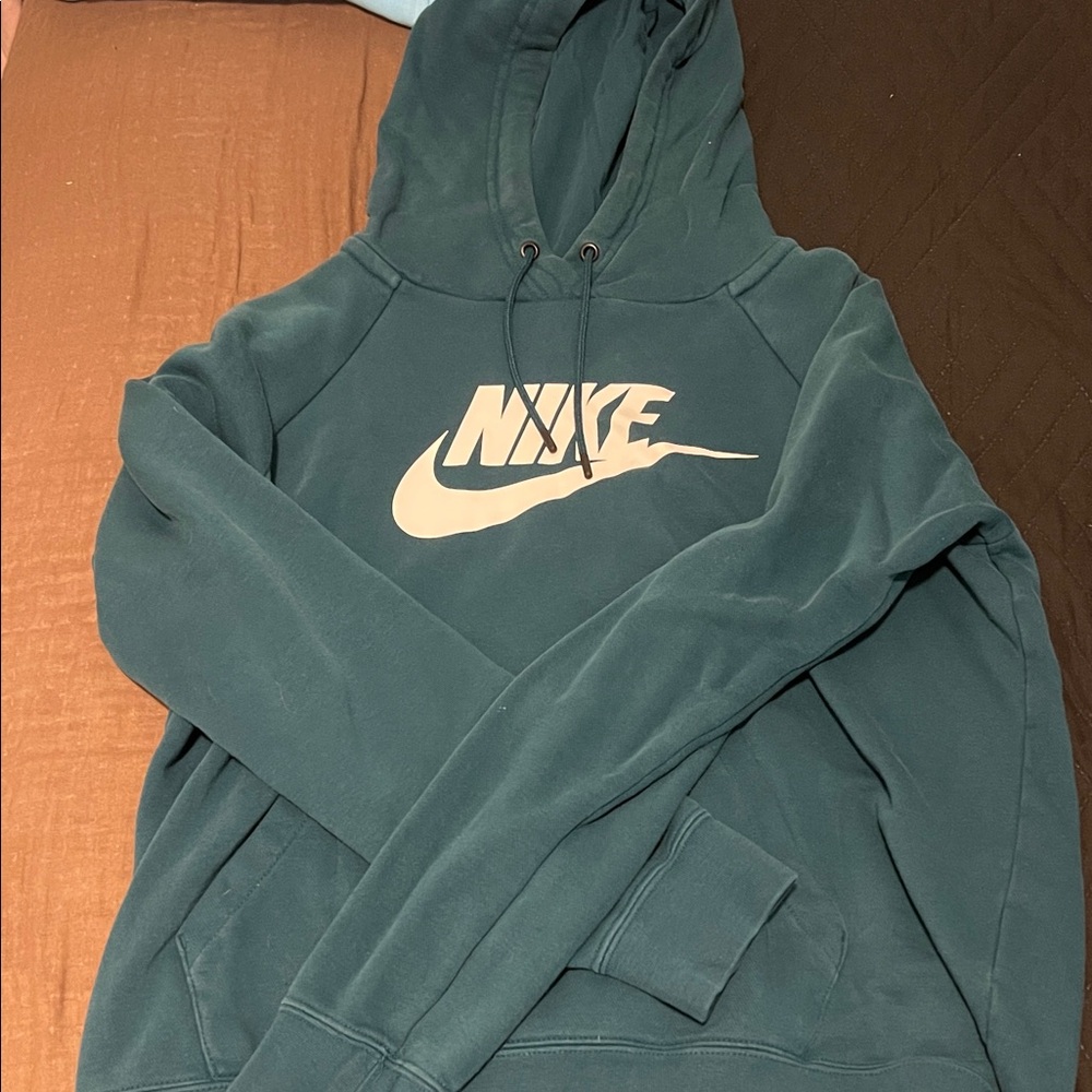 Nike Women's Teal Hoodie with Logo
